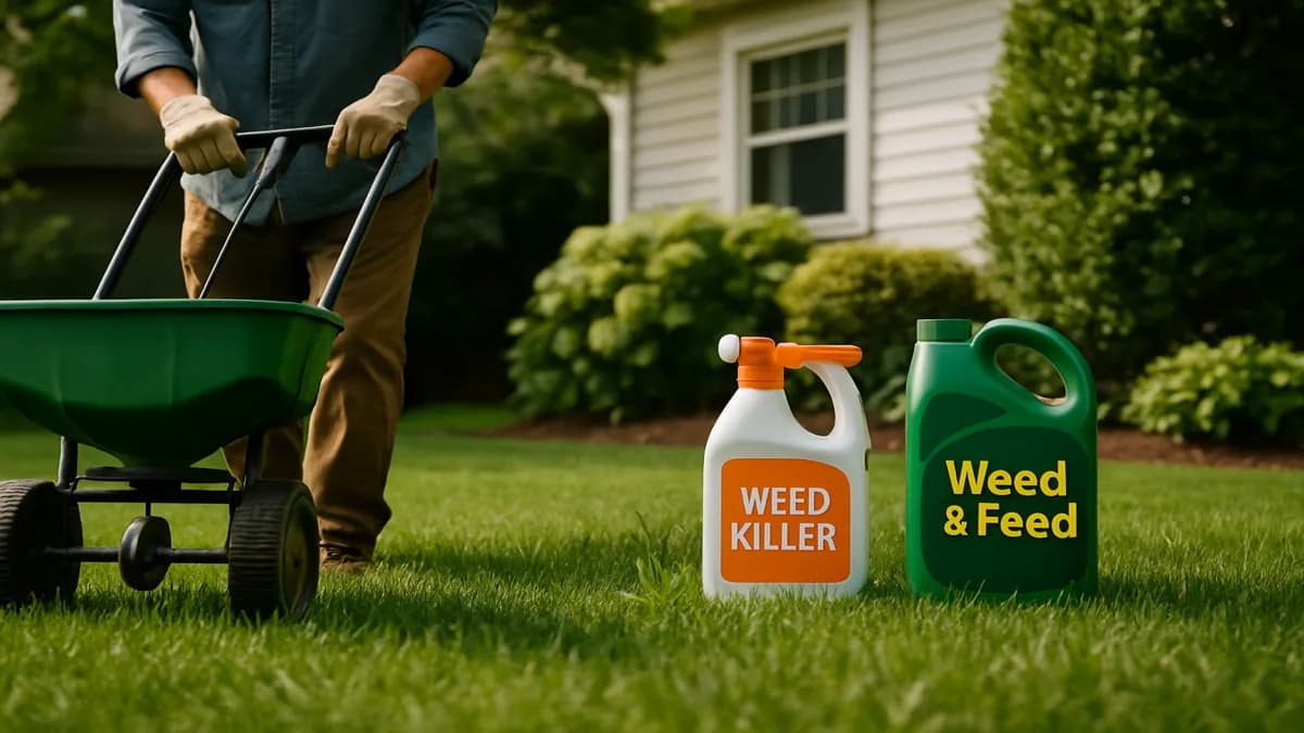 Weed and Feed vs Separate Fertilizer and Weed Killer. Combo bags are convenient.