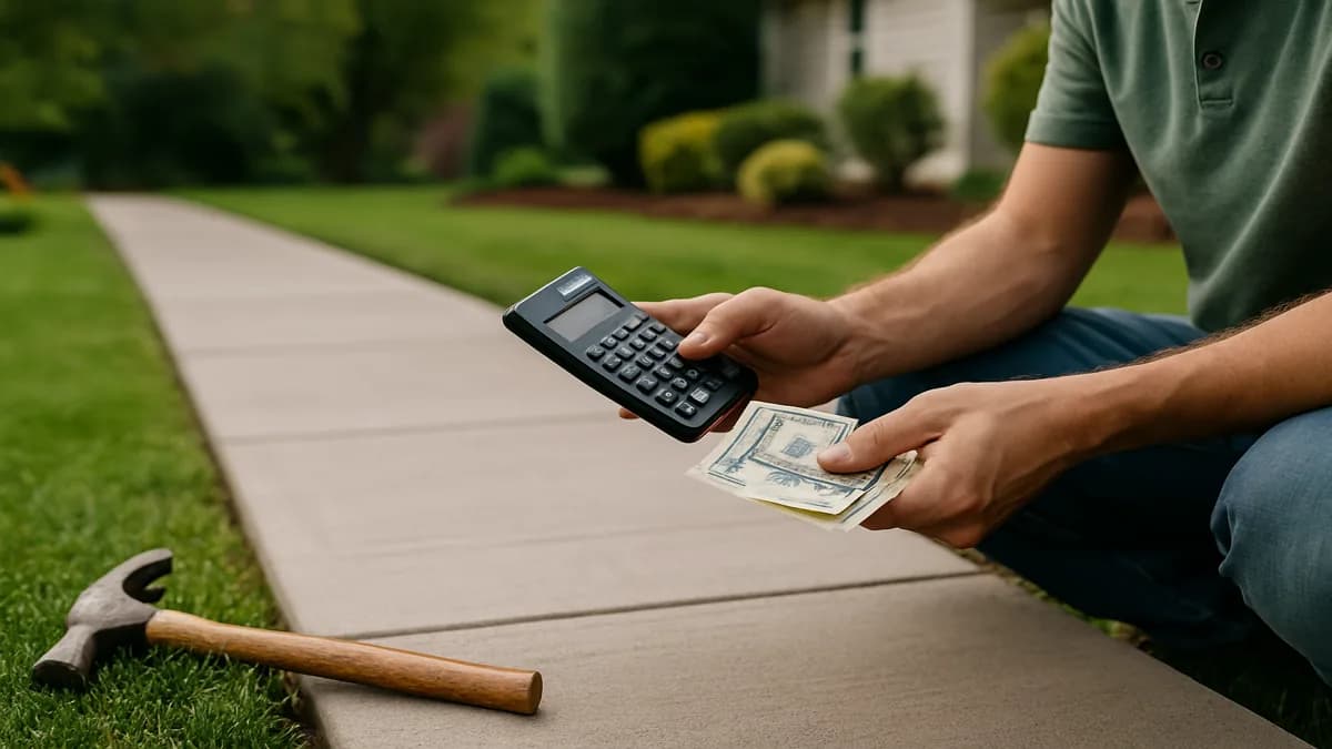 How Much Does a Concrete Sidewalk Cost?. Concrete walkways run $7 to $16 per square foot installed. Public-right-of-way sidewalks cost more because they must mee