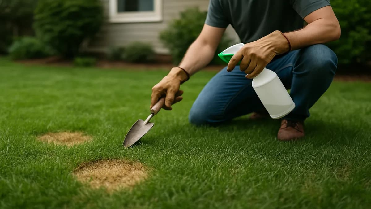 How to Fix Dog Urine Spots on Your Lawn. Dog urine can burn grass because of concentrated nitrogen and salts.