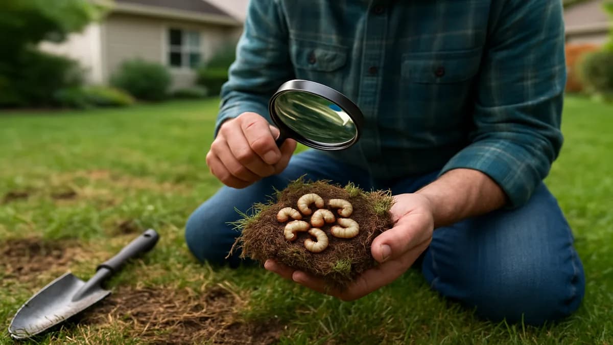 Grubs in Your Lawn: How to Confirm Damage and Treat It. Brown patches that peel like carpet often mean grubs.