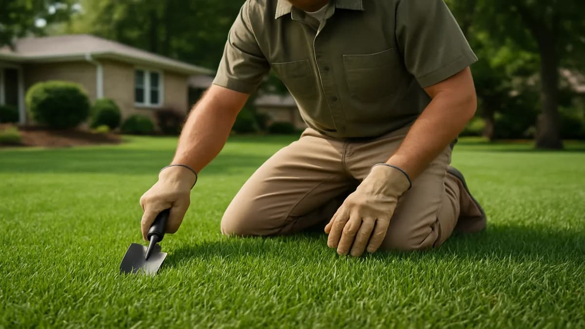 Close-up of a dense, healthy zoysiagrass lawn showing its fine texture and uniform green color.